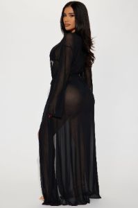 Sunbathing On Yachts Cover Up Kimono - Black sold by Fashion Nova