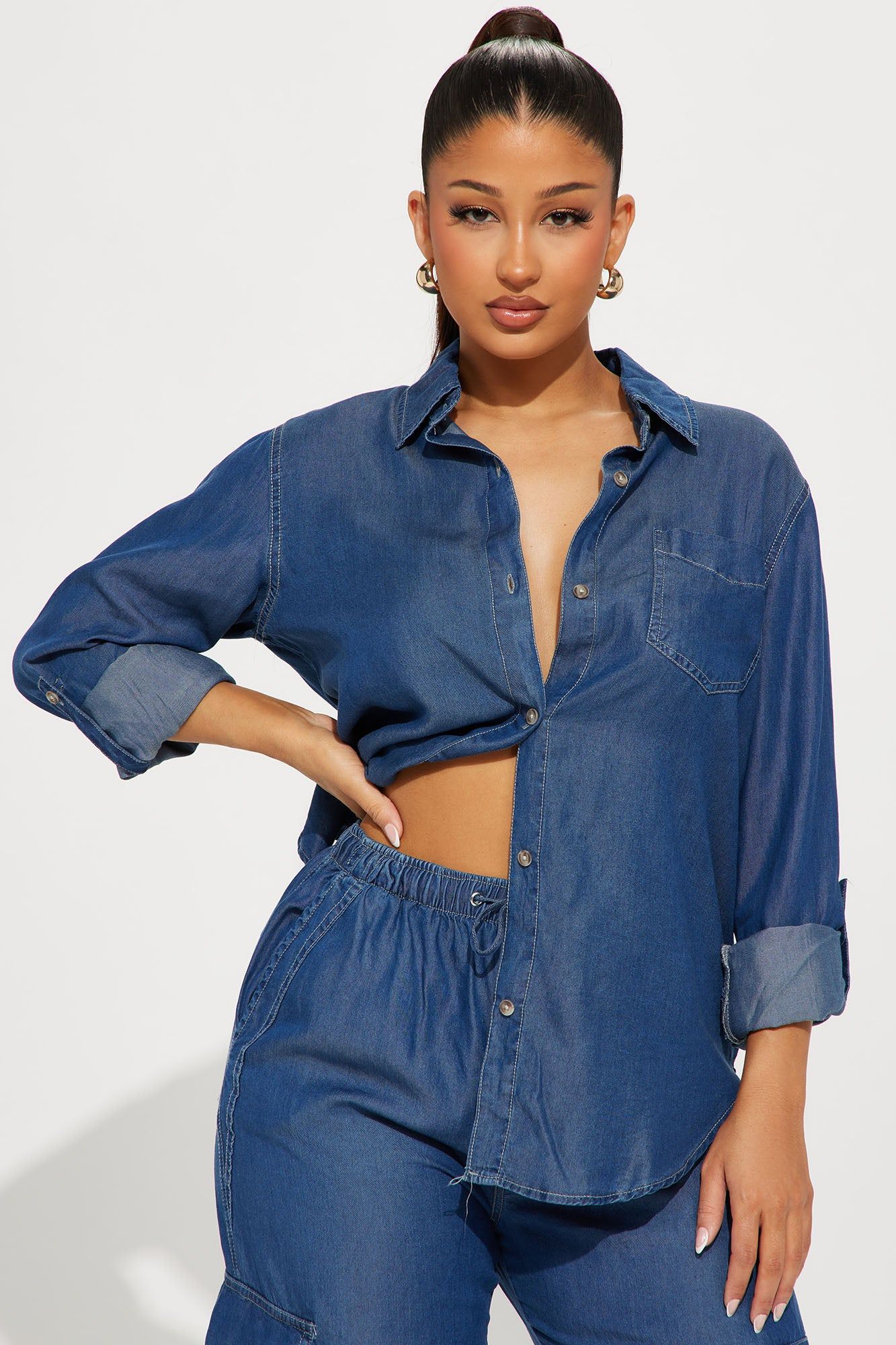 Change The Vibe Pant Set - Dark Wash sold by Fashion Nova product image thumbnail 2