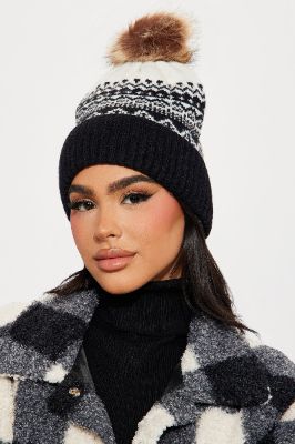 Sweater Weather Pom Beanie - Black sold by Fashion Nova