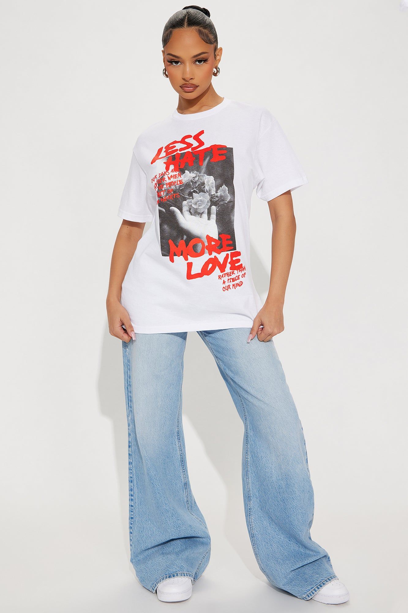 Less Hate More Love Tee - White sold by Fashion Nova product image thumbnail 2