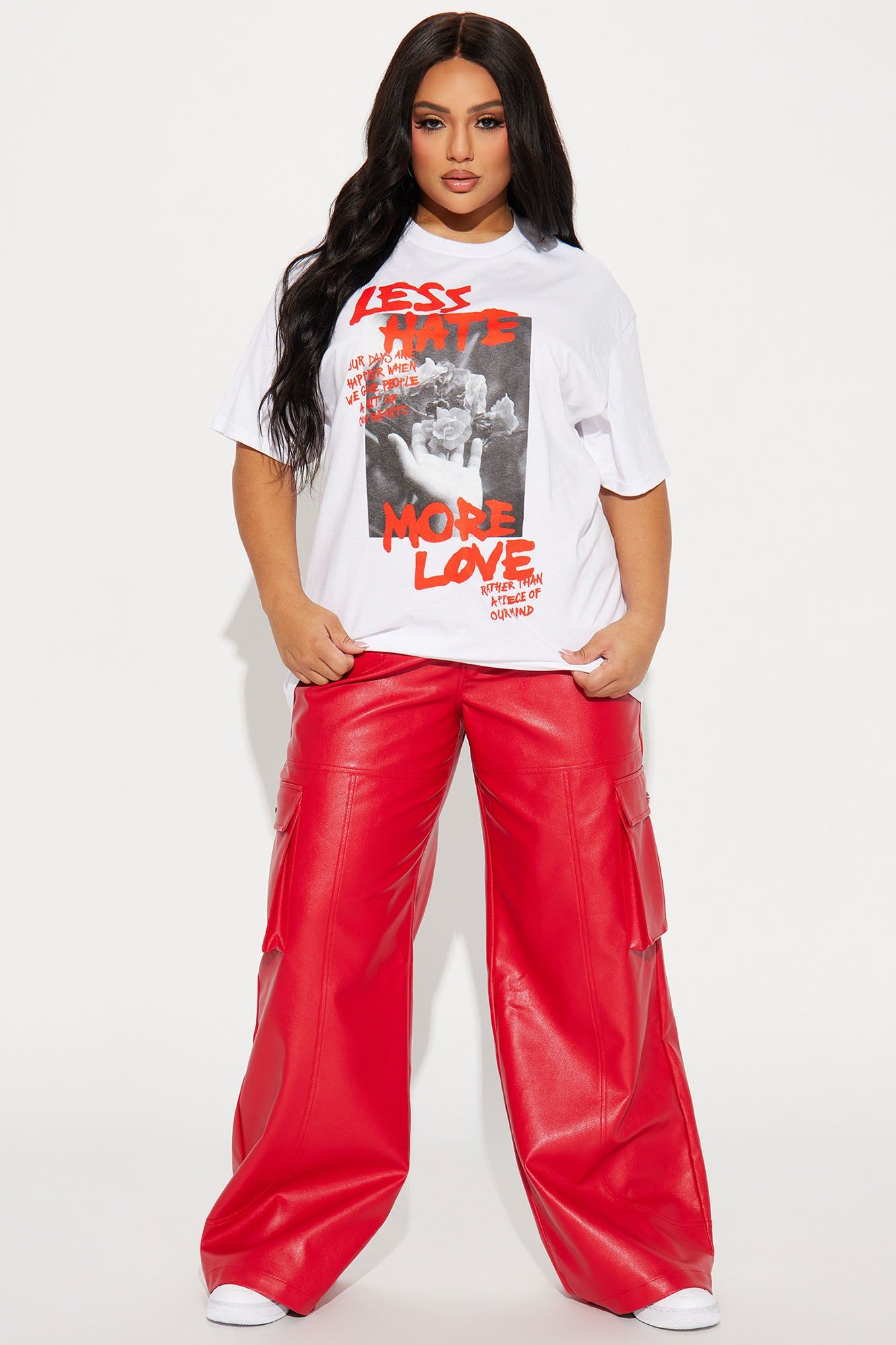 Less Hate More Love Tee - White sold by Fashion Nova product image thumbnail 5