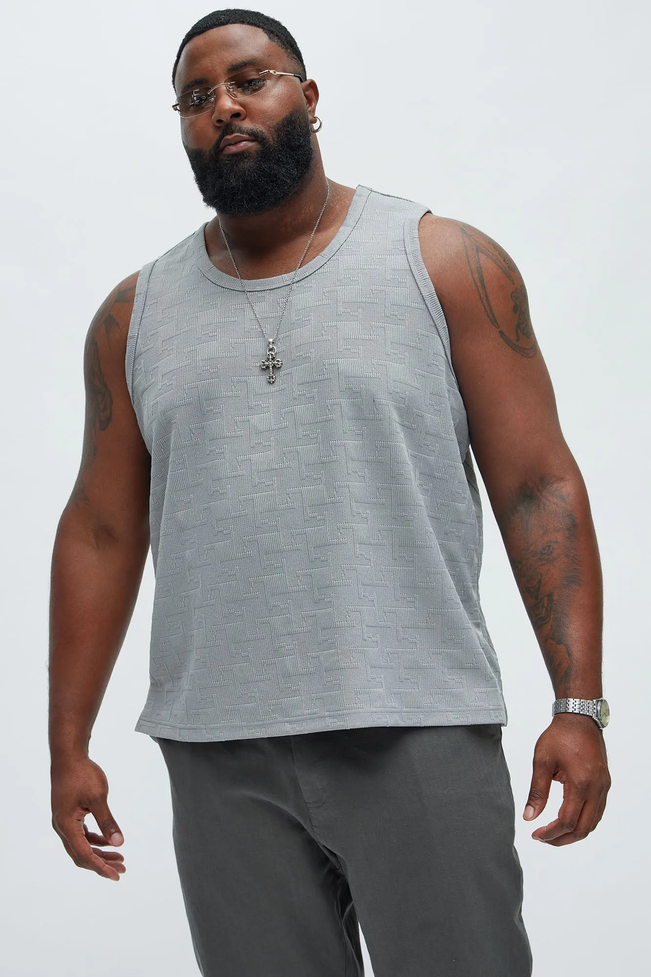 Ethel Textured Relaxed Tank - Grey sold by Fashion Nova product image thumbnail 5