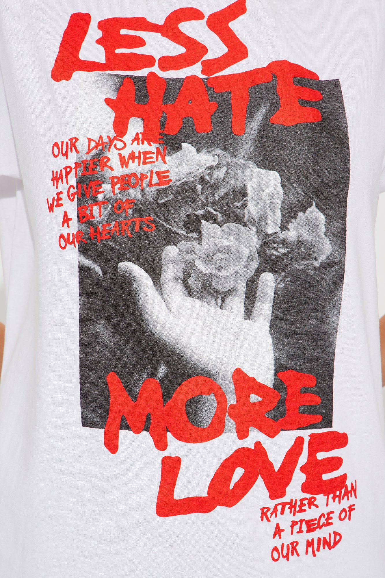 Less Hate More Love Tee - White sold by Fashion Nova product image thumbnail 3
