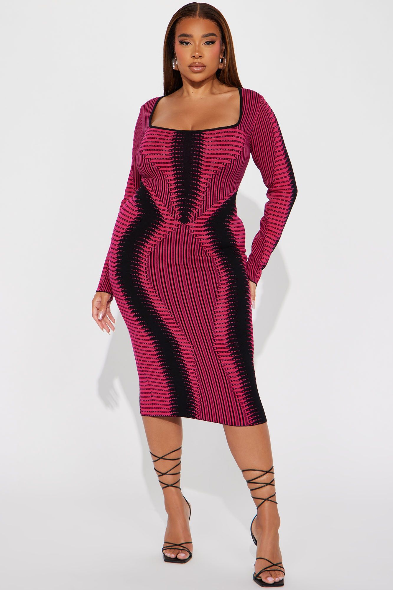 Arianna Sweater Midi Dress - Fuchsia sold by Fashion Nova product image thumbnail 4