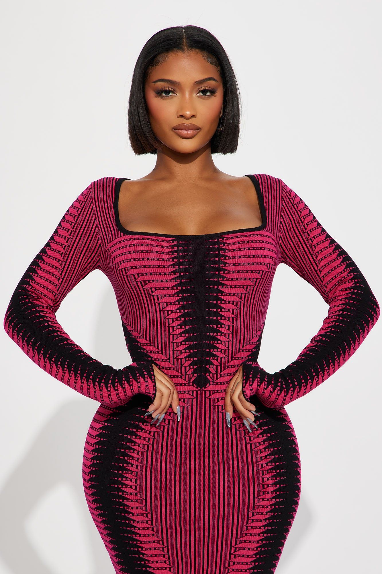 Arianna Sweater Midi Dress - Fuchsia sold by Fashion Nova product image thumbnail 2