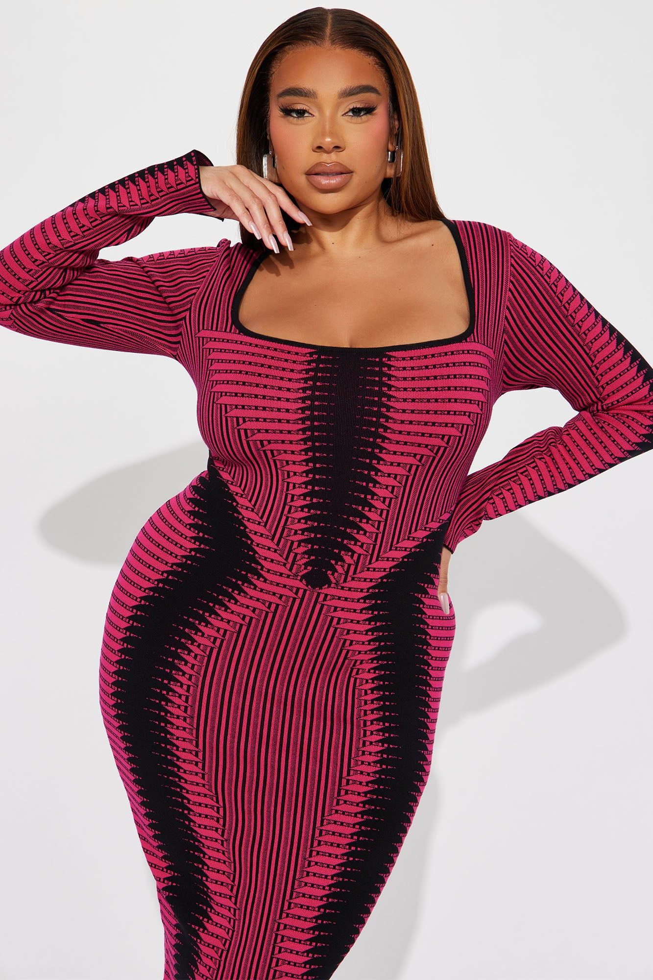 Arianna Sweater Midi Dress - Fuchsia sold by Fashion Nova product image thumbnail 5