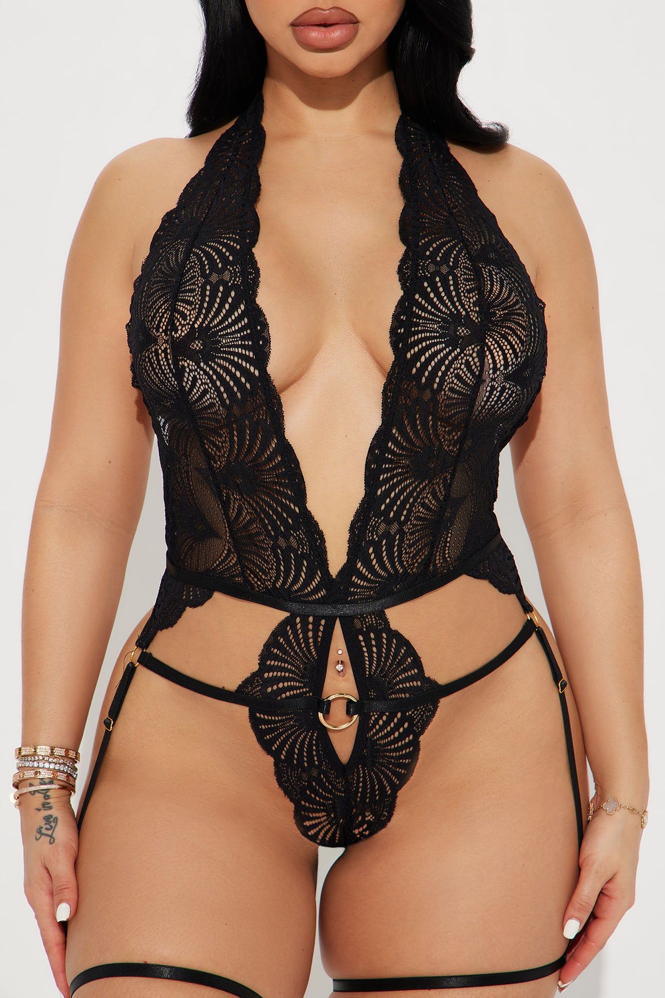 Sweet Temptation Lace Garter Teddy - Black sold by Fashion Nova product image thumbnail 2