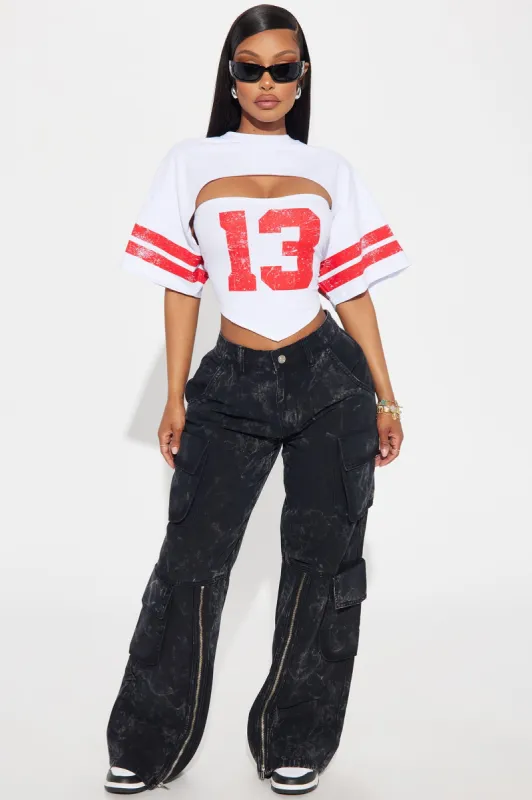 Say No More Wide Leg  Cargo Pant - Black sold by Fashion Nova
