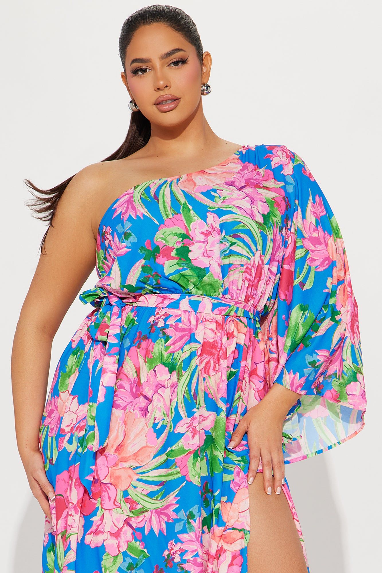 Amalfi Coast Chiffon Maxi Dress - Blue/combo sold by Fashion Nova product image thumbnail 5