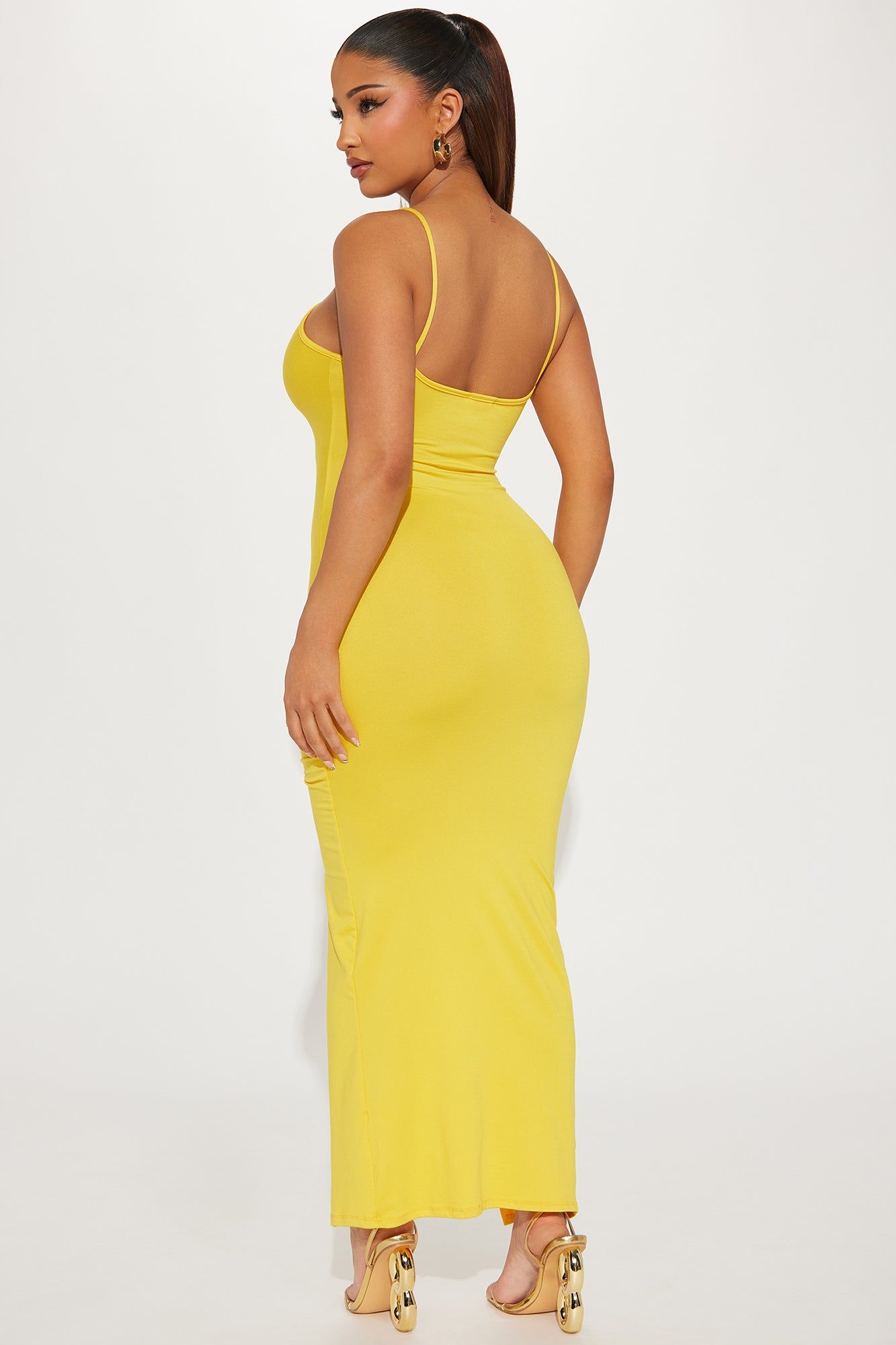 Gigi Ruched Maxi Dress - Yellow sold by Fashion Nova product image thumbnail 3