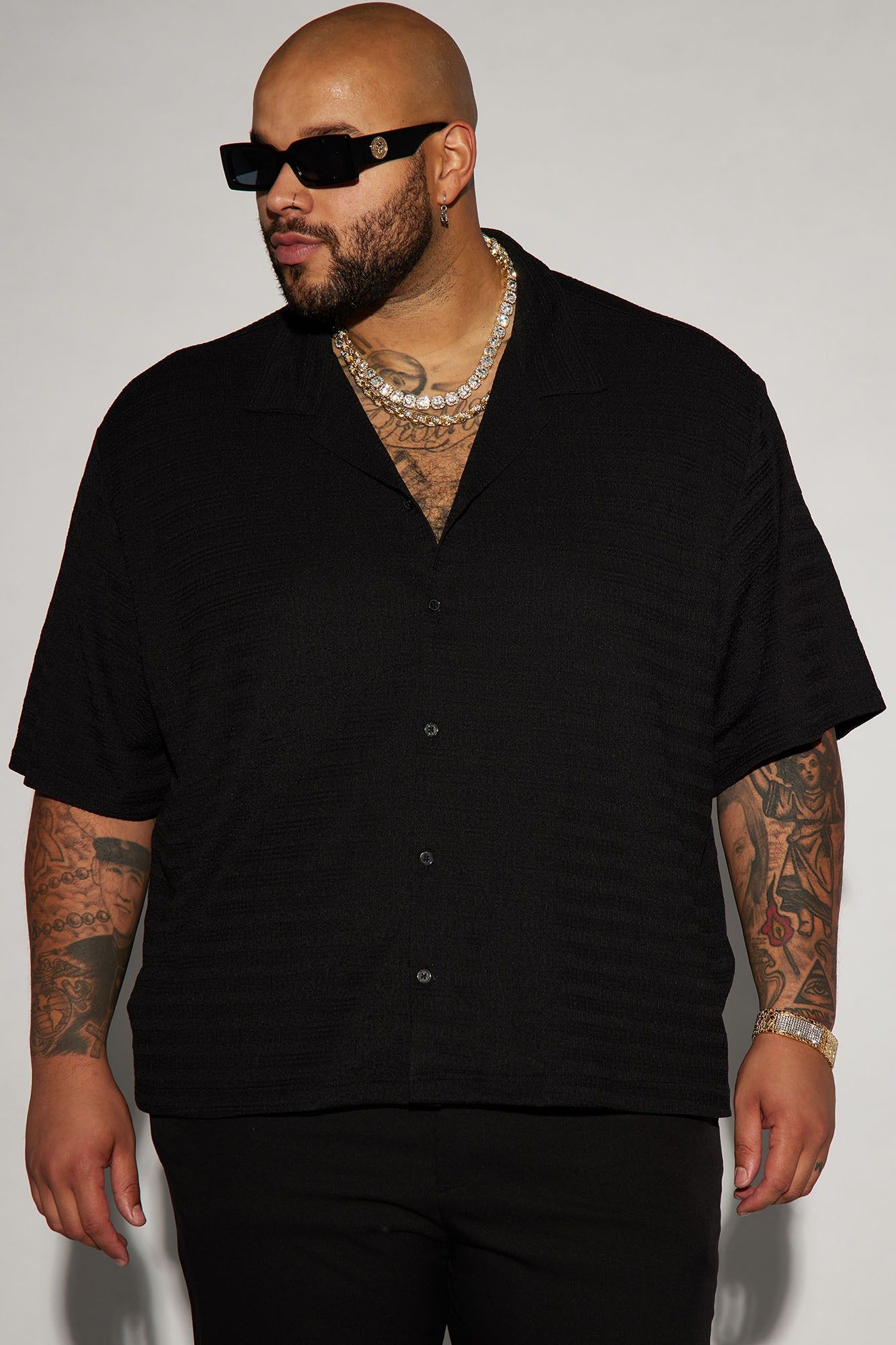 Jordan Textured Button Up Shirt - Black sold by Fashion Nova product image thumbnail 11