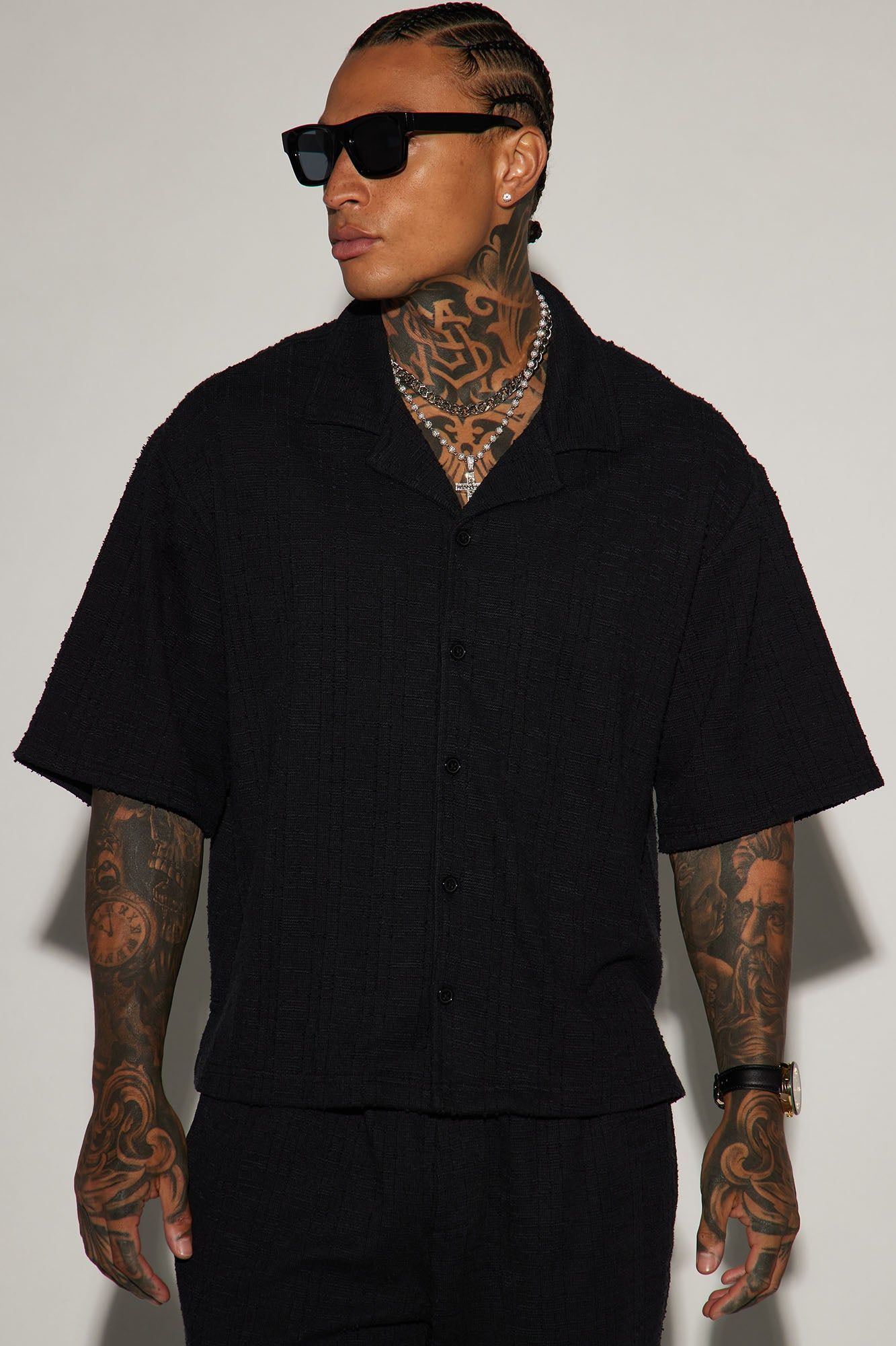 Jordan Textured Button Up Shirt - Black sold by Fashion Nova product image thumbnail 4