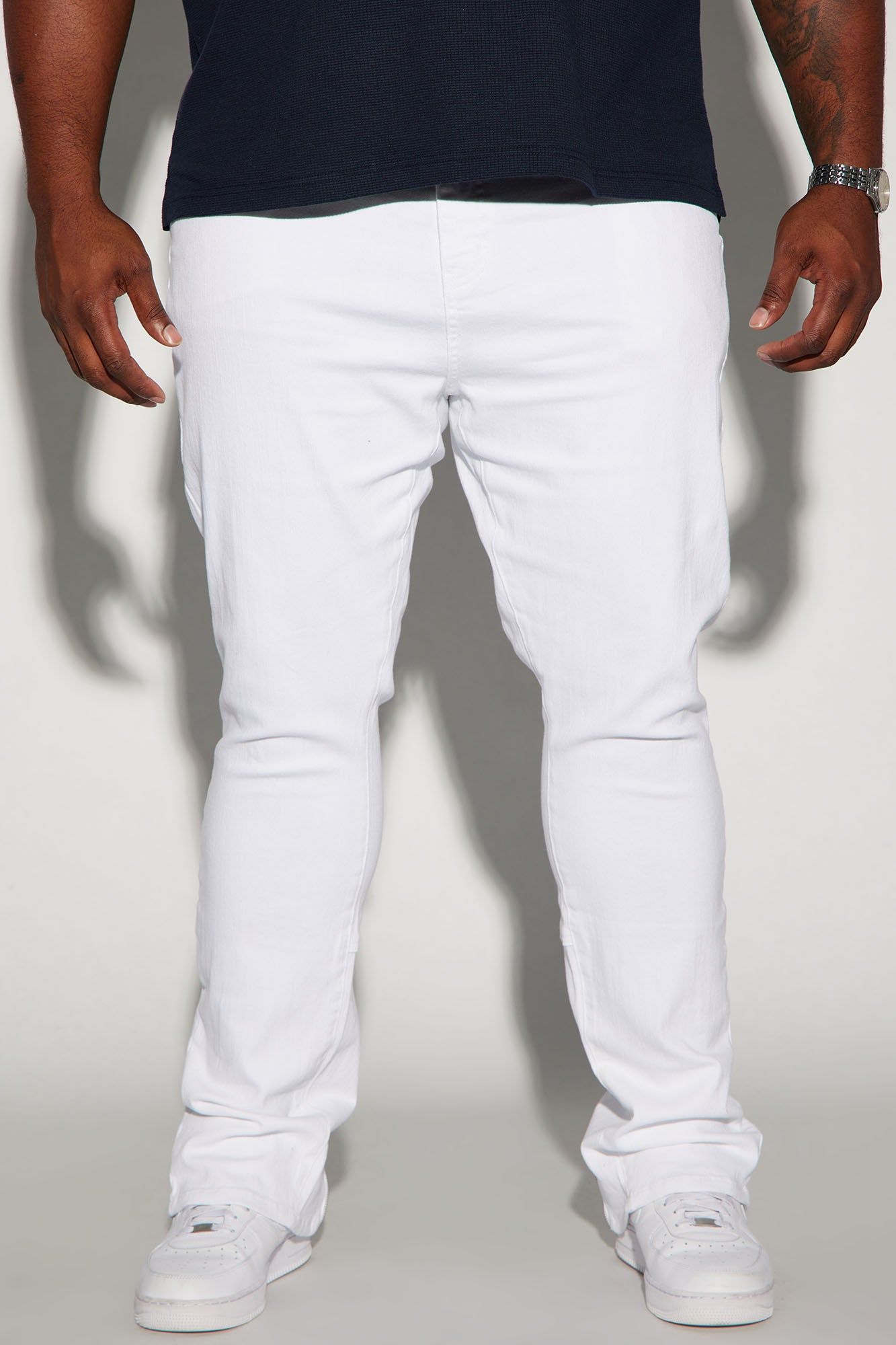 Drop Top Convertible Stacked Skinny Jeans - White sold by Fashion Nova product image thumbnail 2