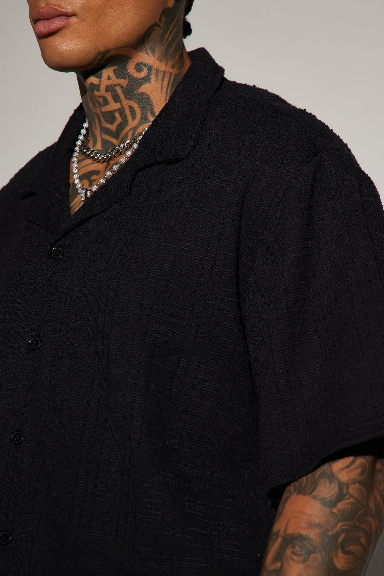 Jordan Textured Button Up Shirt - Black sold by Fashion Nova product image thumbnail 6