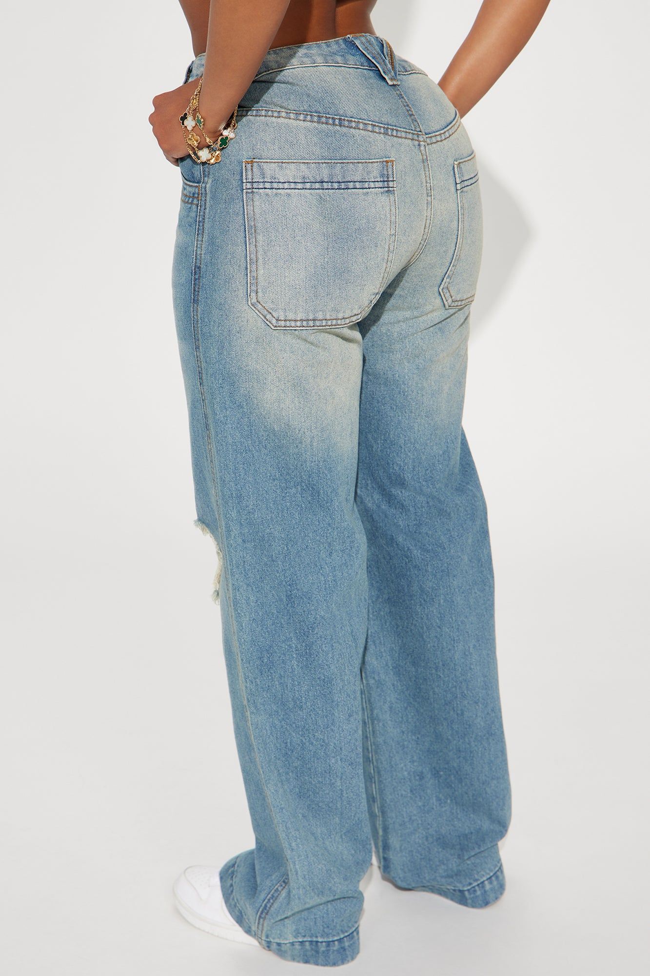Drew Drop Waist Baggy Jeans - Medium Wash sold by Fashion Nova product image thumbnail 3