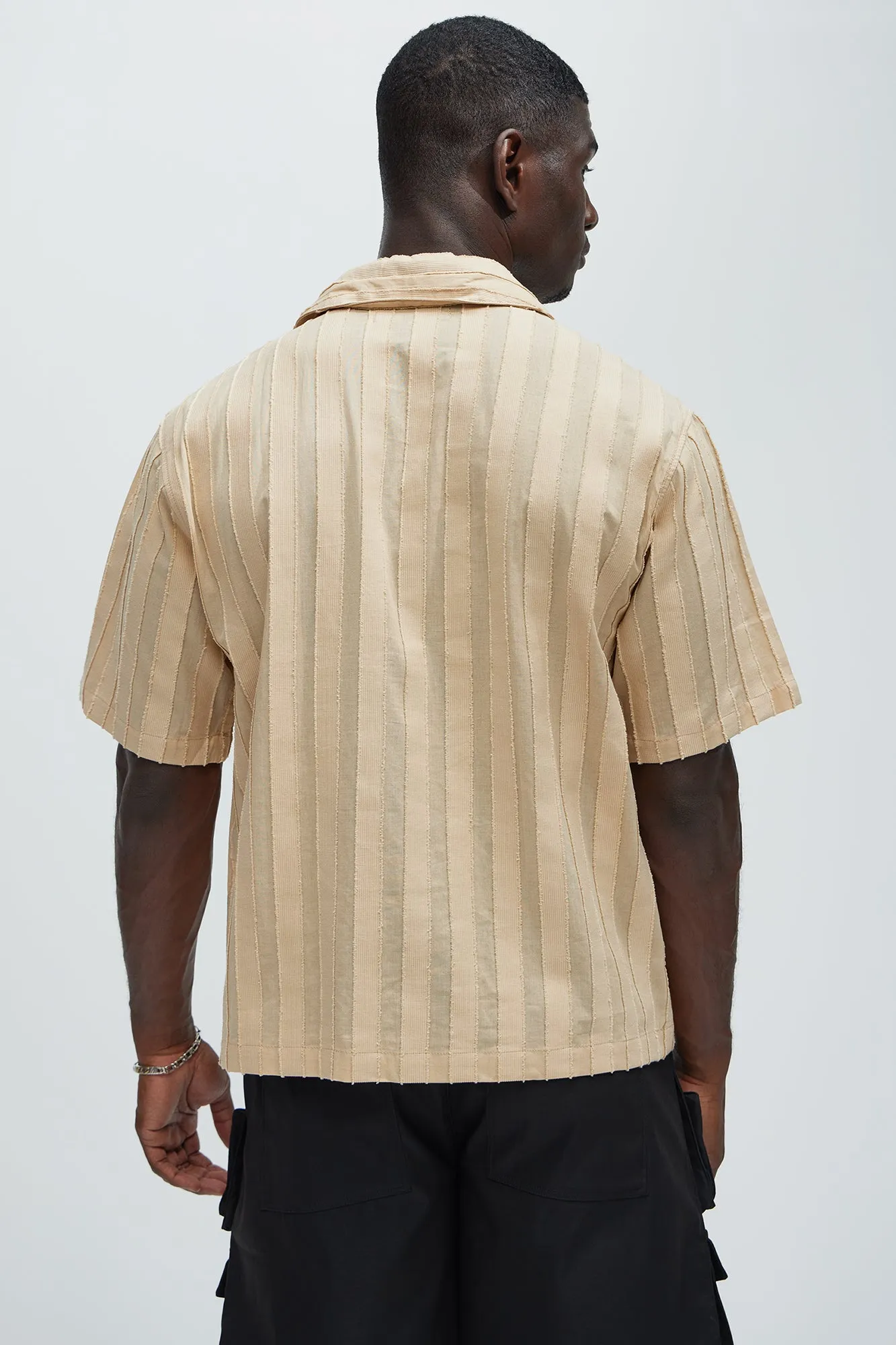 Charles Striped Shirt - Cream sold by Fashion Nova product image thumbnail 4