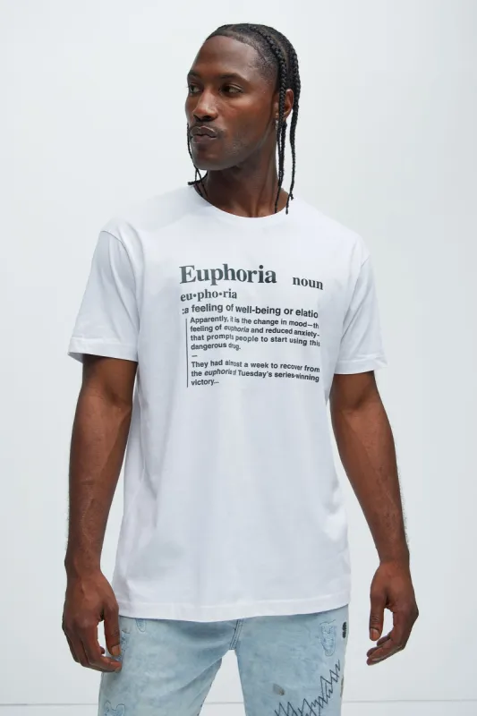 Definition Of Euphoria Short Sleeve Tee - White sold by Fashion Nova