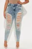 Wait For Your Love Stretch Ripped Skinny Jeans - Vintage Wash sold by Fashion Nova
