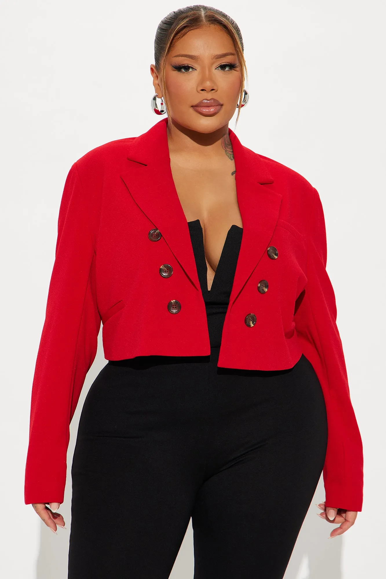 Take The Lead Cropped Blazer - Red sold by Fashion Nova product image thumbnail 4