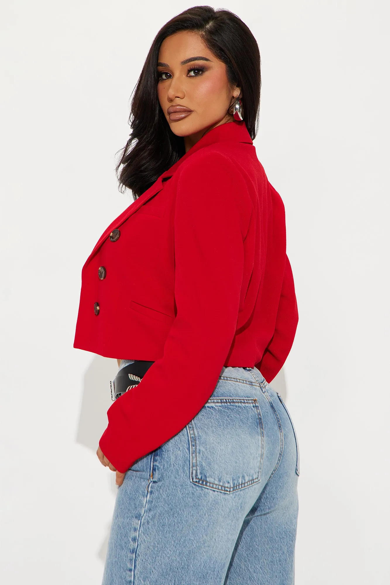 Take The Lead Cropped Blazer - Red sold by Fashion Nova product image thumbnail 3