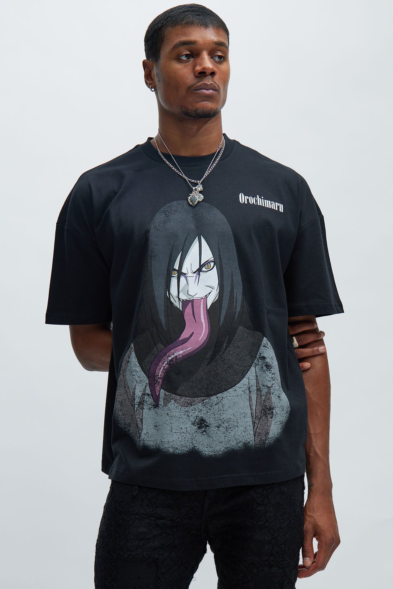 Naruto Orochimaru Oversized Short Sleeve Tee - Black sold by Fashion Nova