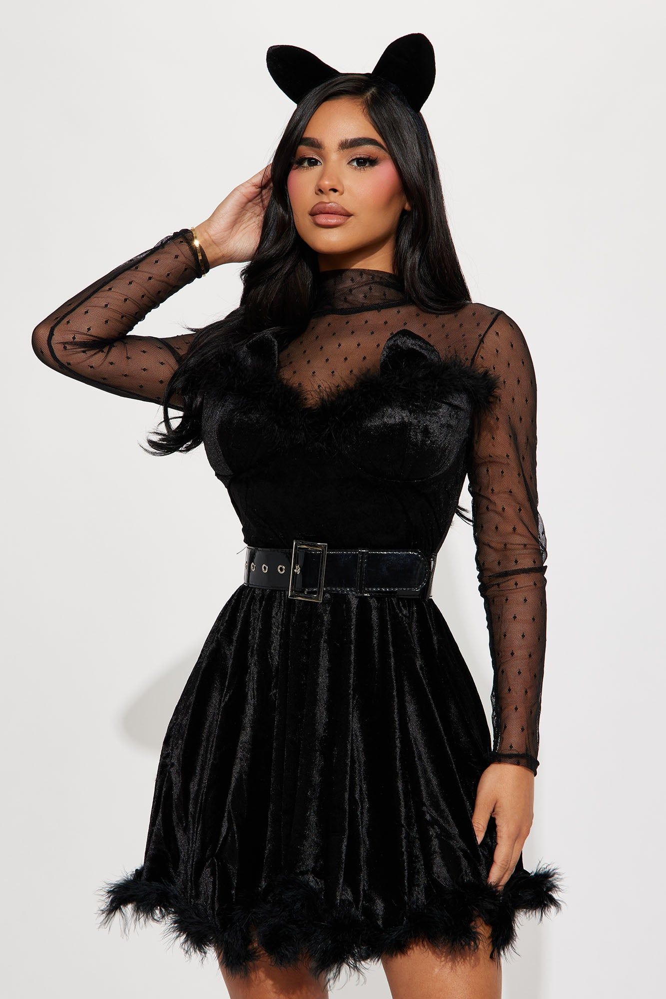 Pretty Kitty 4 Piece Costume Set - Black sold by Fashion Nova product image thumbnail 2