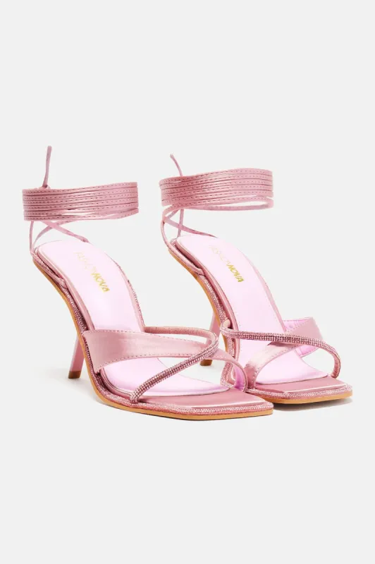 Aligned With You Heeled Sandals - Pink sold by Fashion Nova