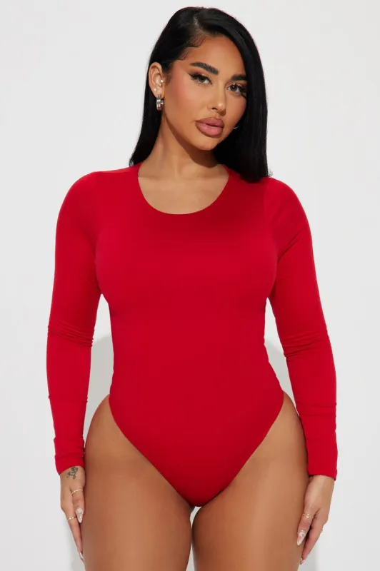 Kari Double Lined Bodysuit - Red sold by Fashion Nova