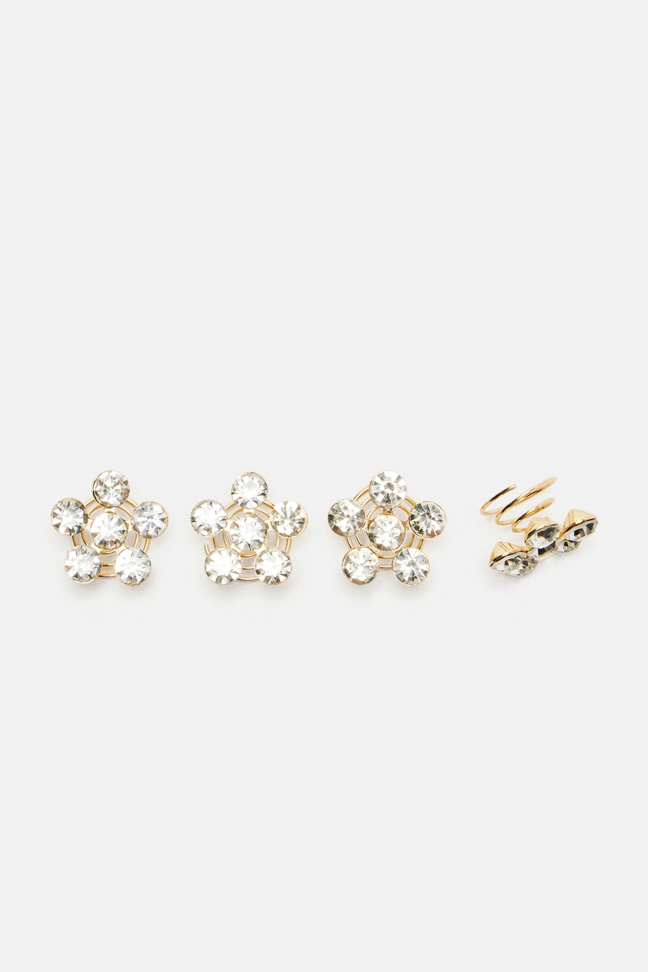 Time To Shine Floral Hair Charm Set - Gold sold by Fashion Nova product image thumbnail 3