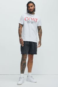 Give Me My Flowers GOAT Short Sleeve Tee - White sold by Fashion Nova