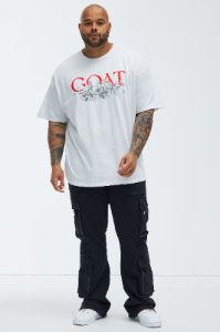 Give Me My Flowers GOAT Short Sleeve Tee - White sold by Fashion Nova