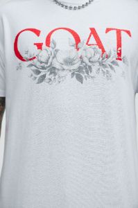 Give Me My Flowers GOAT Short Sleeve Tee - White sold by Fashion Nova