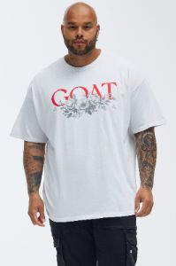 Give Me My Flowers GOAT Short Sleeve Tee - White sold by Fashion Nova