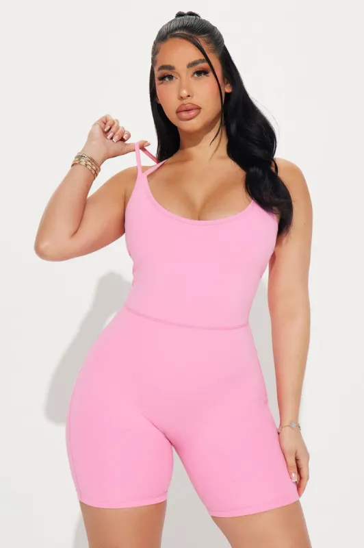 Cami Super Soft Active Romper - Pink sold by Fashion Nova