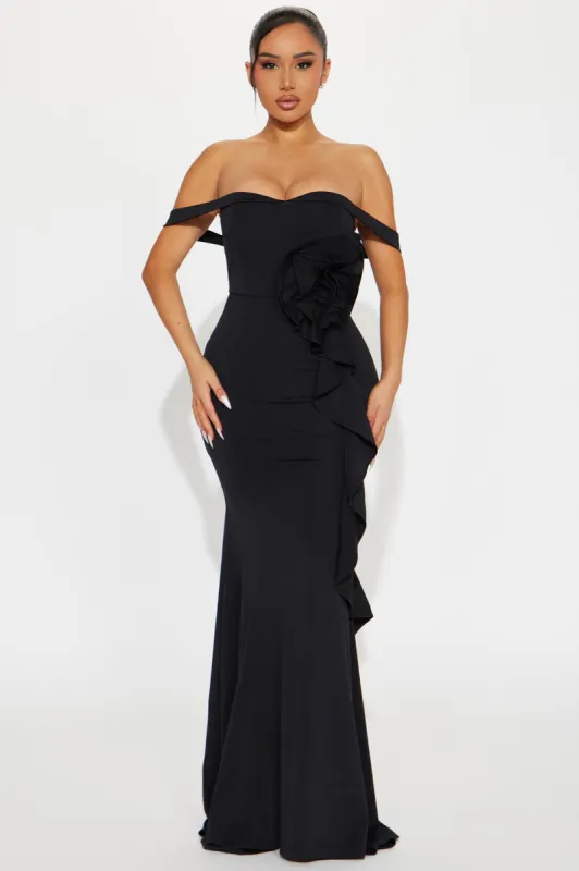 Sitting Pretty Gown - Black sold by Fashion Nova