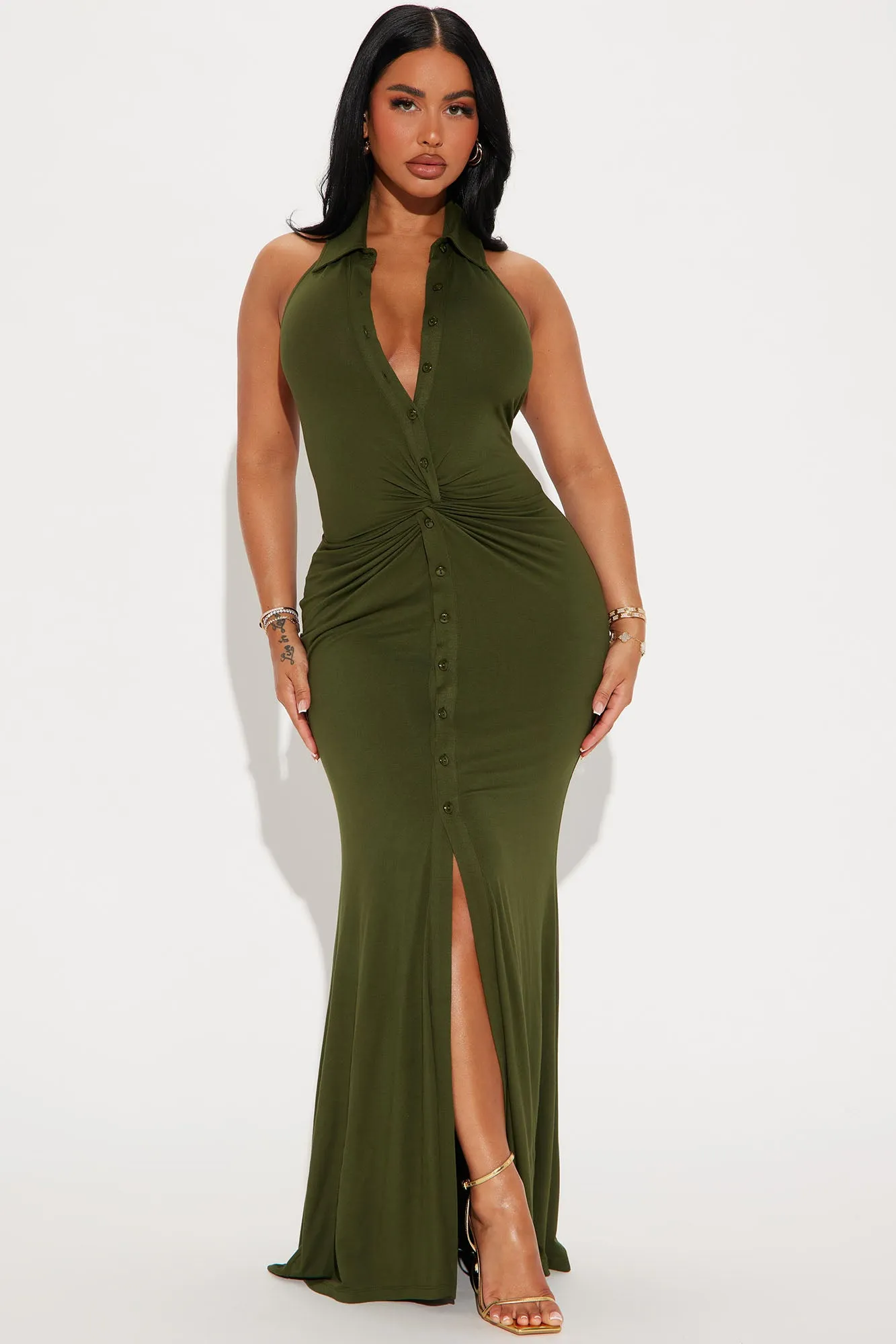 You Better Maxi Dress - Olive sold by Fashion Nova