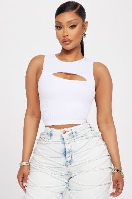 Chacen Cut Out Top - White sold by Fashion Nova