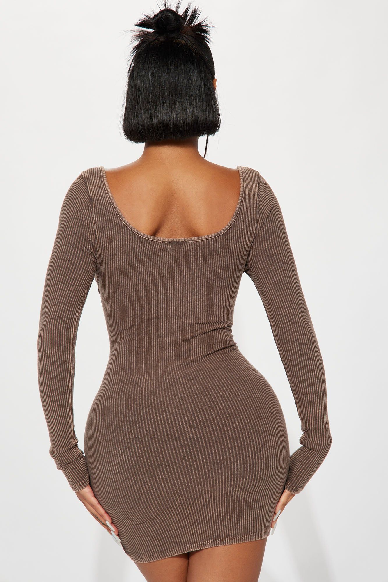 Ariana Mineral Wash Mini Dress - Chocolate sold by Fashion Nova product image thumbnail 3