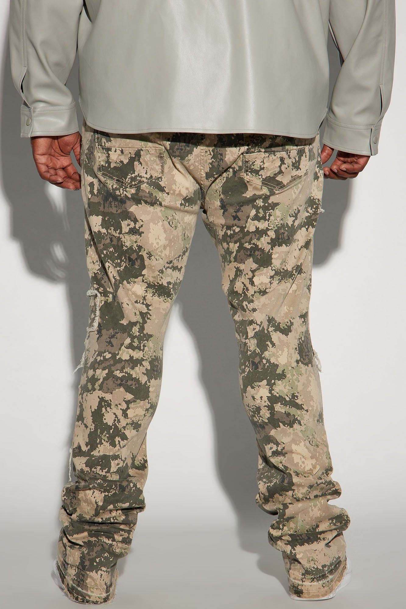 At The Moment Stacked Skinny Flare Pants - Green/combo sold by Fashion Nova product image thumbnail 7