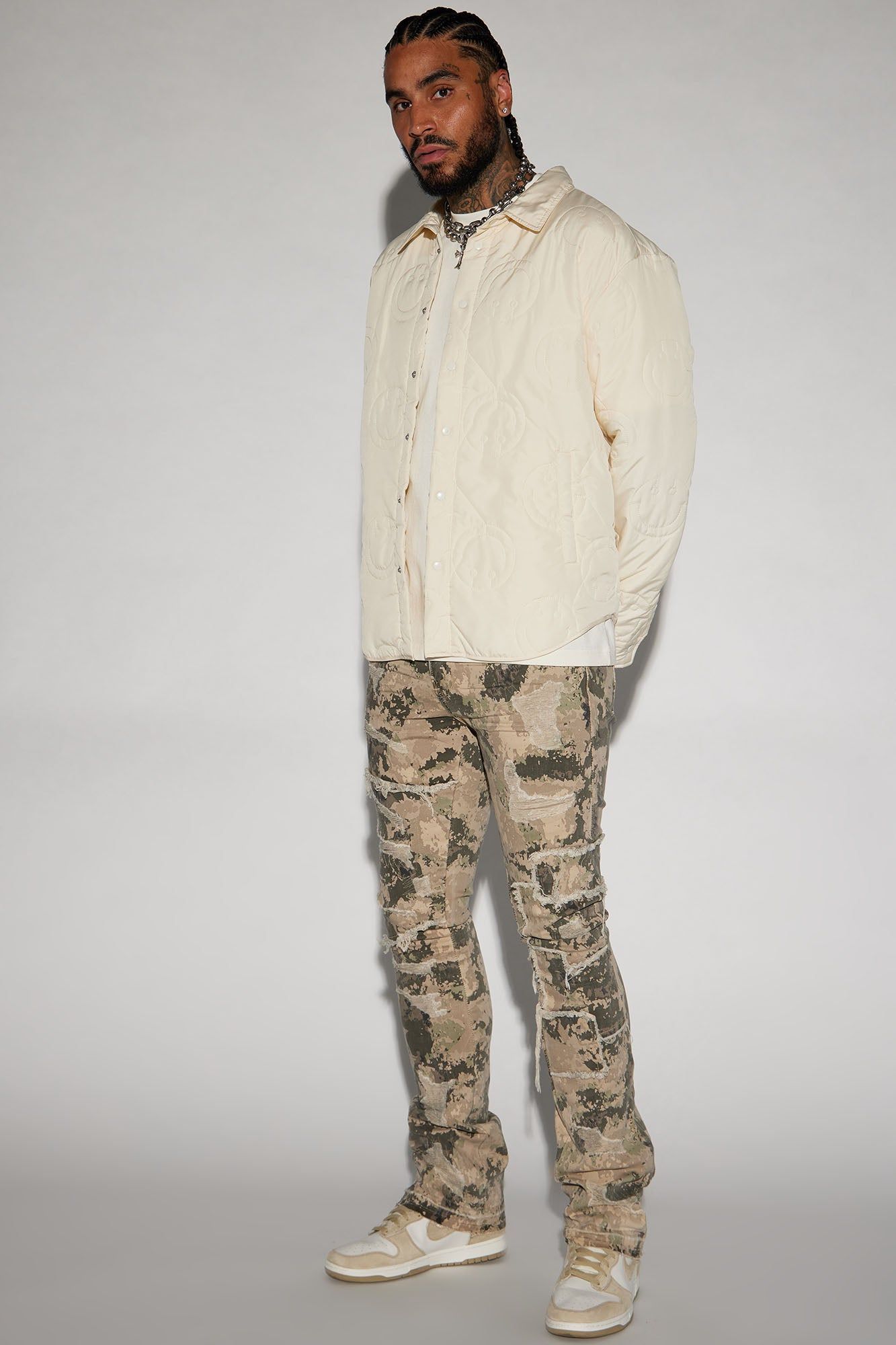 At The Moment Stacked Skinny Flare Pants - Green/combo sold by Fashion Nova product image thumbnail 3