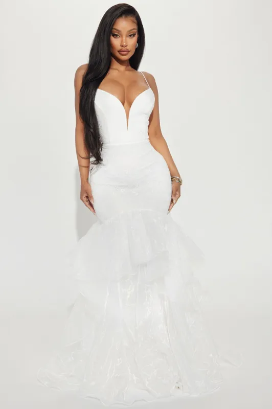 Katherine Lace Maxi Dress - White sold by Fashion Nova