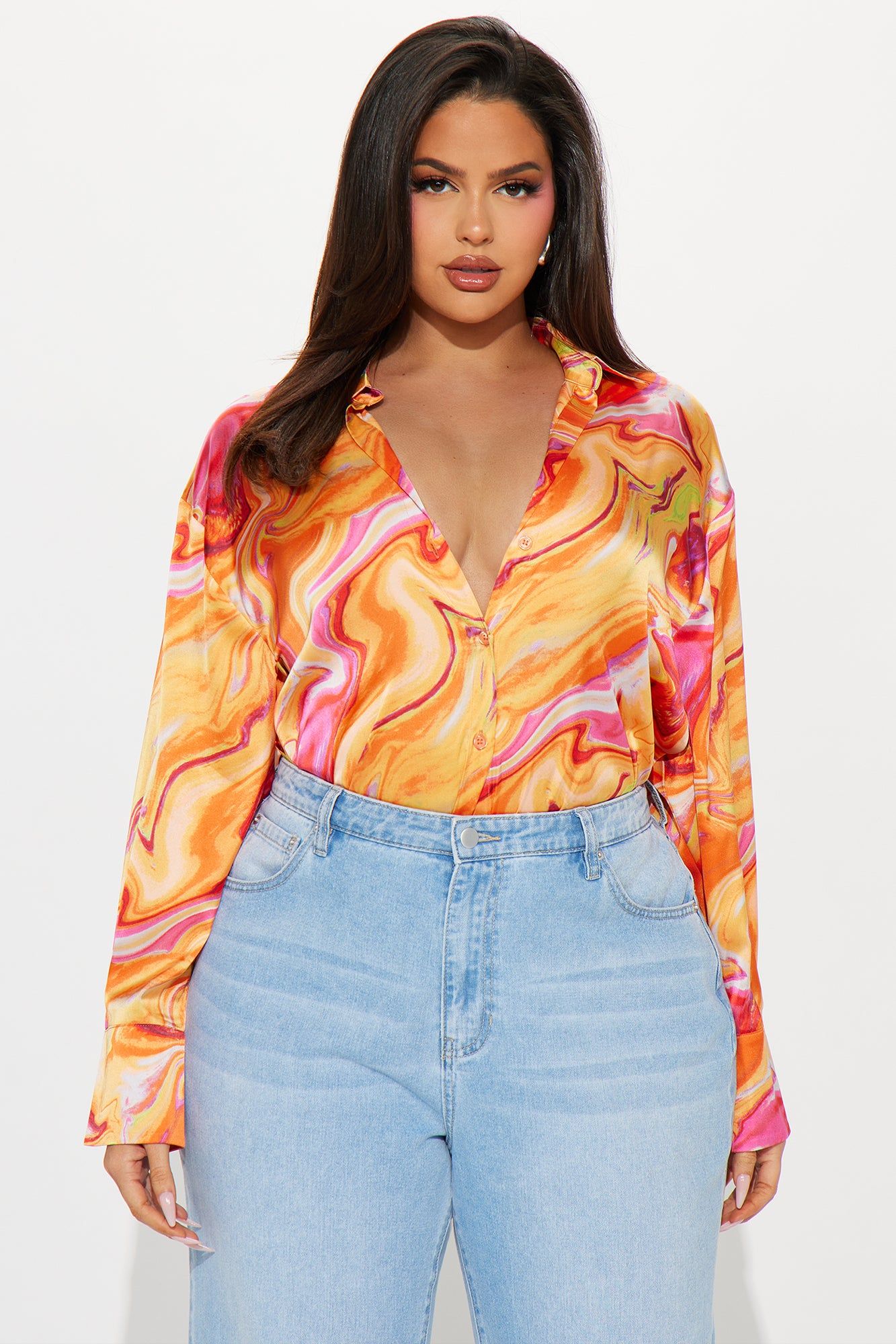 In The Summer Shirt - Orange/combo sold by Fashion Nova product image thumbnail 4