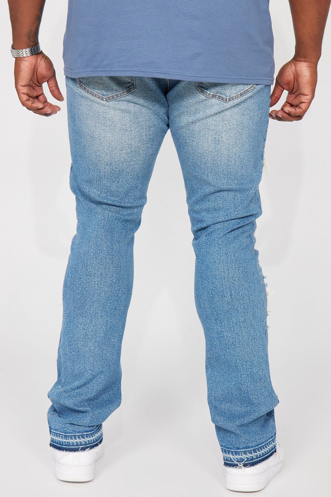Cuff Me Stacked Skinny Flared Jeans - Medium Wash sold by Fashion Nova product image thumbnail 7