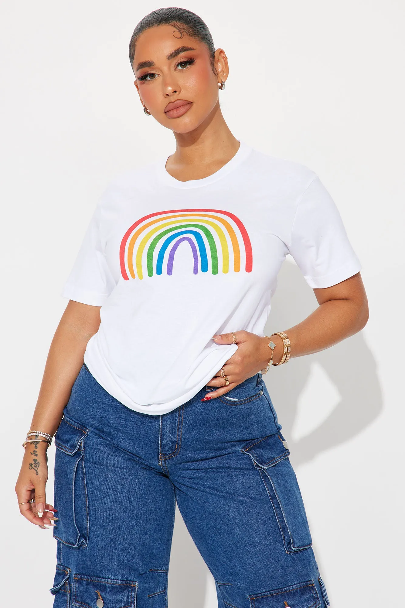 No Rain No Rainbow Pride Tee - White sold by Fashion Nova
