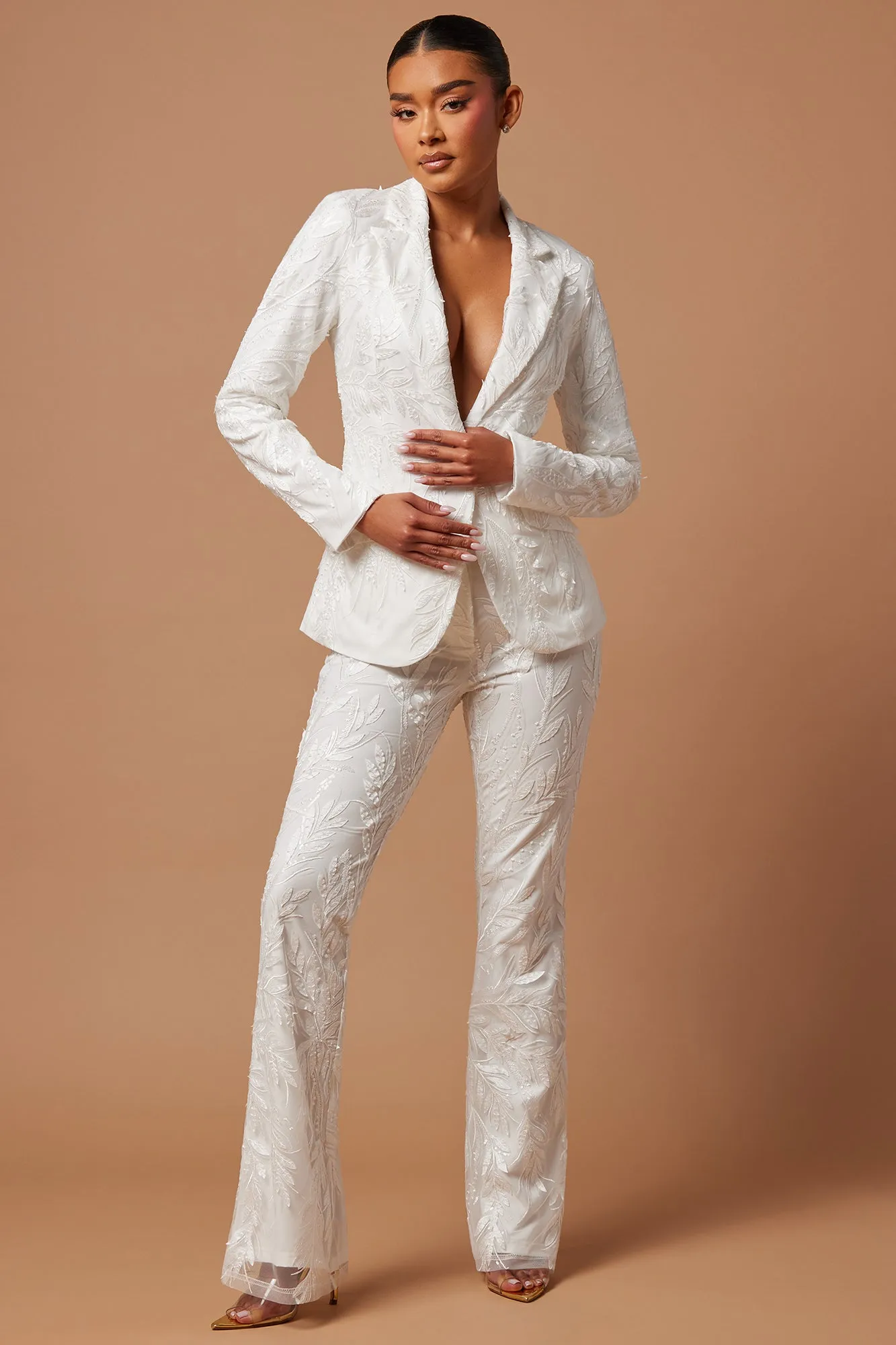 Willa Sequin Embroidered Blazer - White sold by Fashion Nova product image thumbnail 2