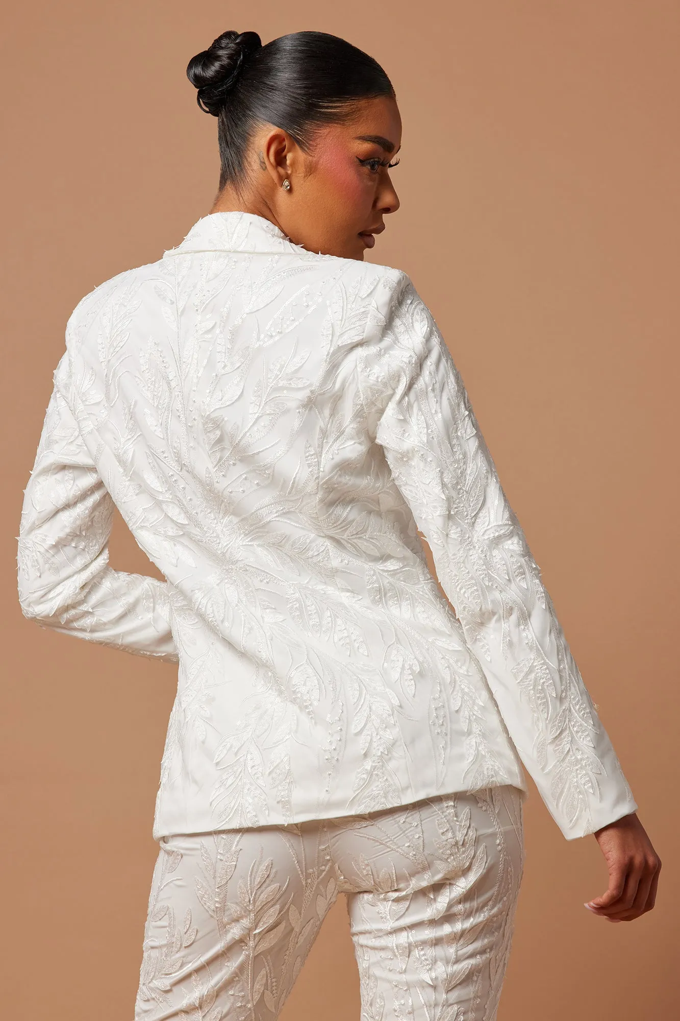 Willa Sequin Embroidered Blazer - White sold by Fashion Nova product image thumbnail 4