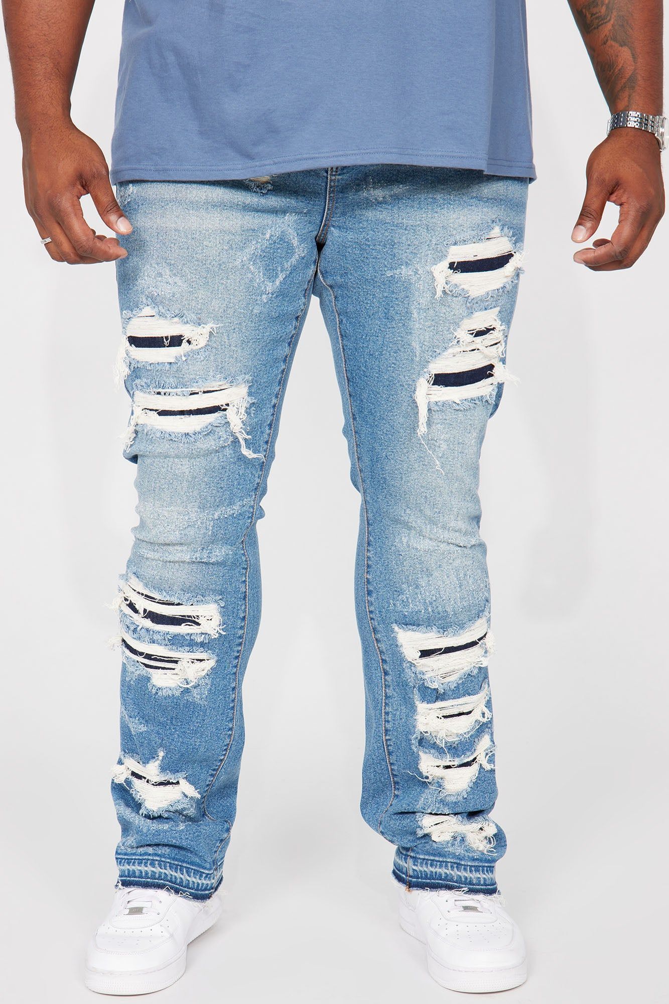 Cuff Me Stacked Skinny Flared Jeans - Medium Wash sold by Fashion Nova product image thumbnail 2