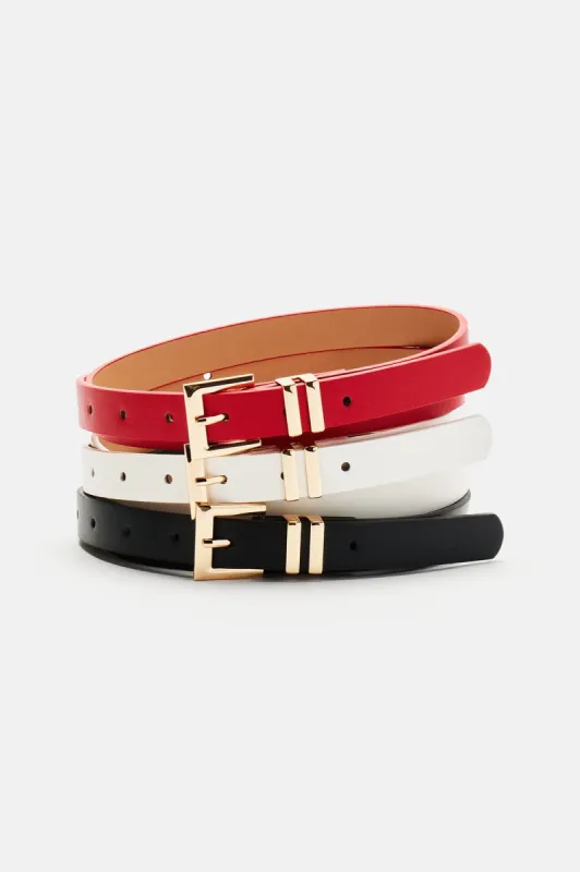 I Got Options Trio Belt Set - Black/combo sold by Fashion Nova