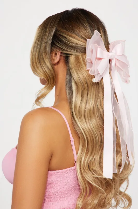 Doubow Trouble Hair Bow - Pink sold by Fashion Nova