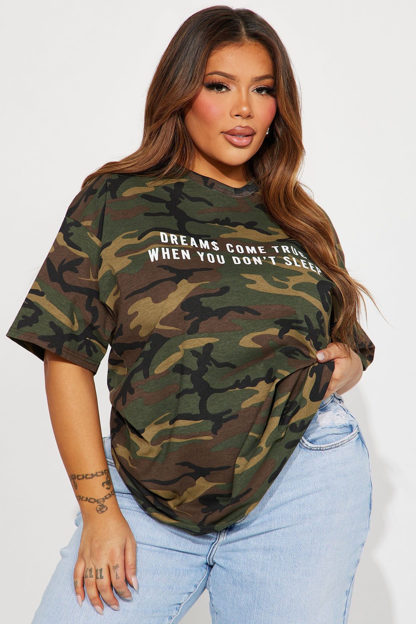 Dreams Come True Camo Tee - Camouflage sold by Fashion Nova product image thumbnail 5